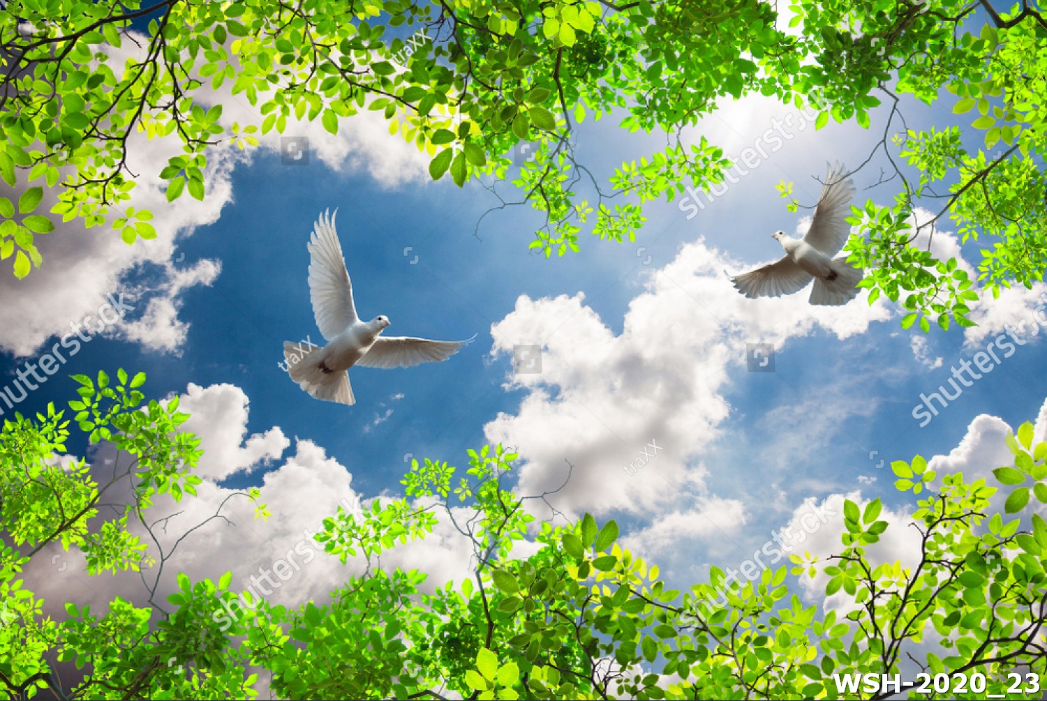 Dán trần hình hoa lá WSH-2020_23